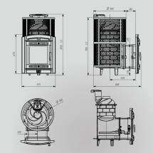 Печь банная «Атмосфера L» сетка нержавейка с газовой горелкой